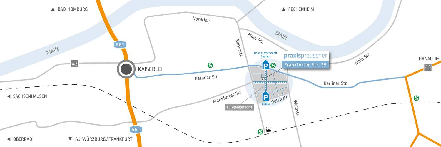 Praxis Preussner - Unser Standort: Offenbach